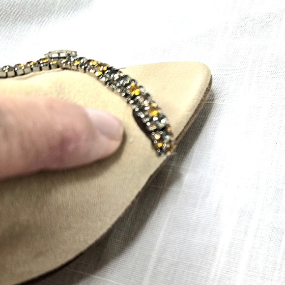 Donald J. Pliner Bette, Jewel Embellished Slide/mule Sandals. 7M Beige - Picture 11 of 14